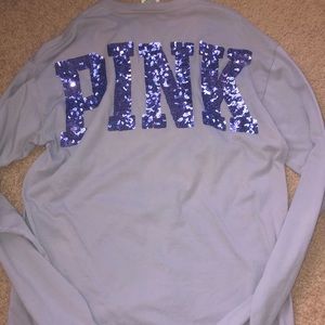 VS Pink purple long sleeve sequin shirt
